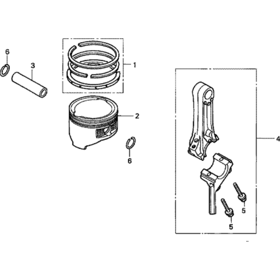 Piston/ Connecting Rod Assembly for Honda GC160A (GCAHA) Engine