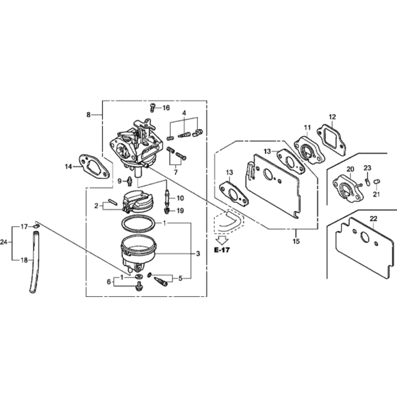 Carburettor Assembly for Honda GC190A (GCAAA) Engine