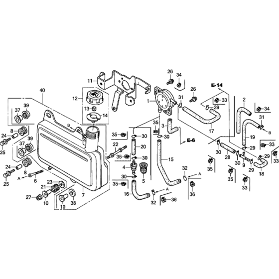 Fuel Tank/ Fuel Pump Assembly for Honda GC190A (GCAAA) Engine