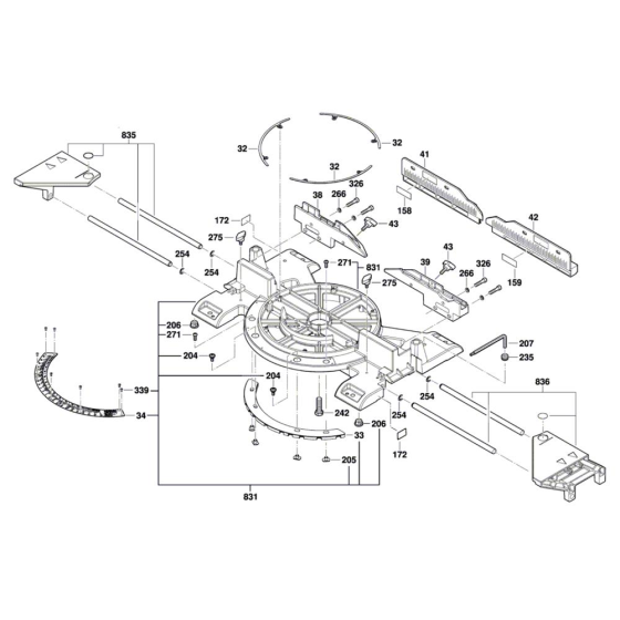 Slide Mitre Saw Assembly for Bosch GCM 12 SDE - Diagram 1