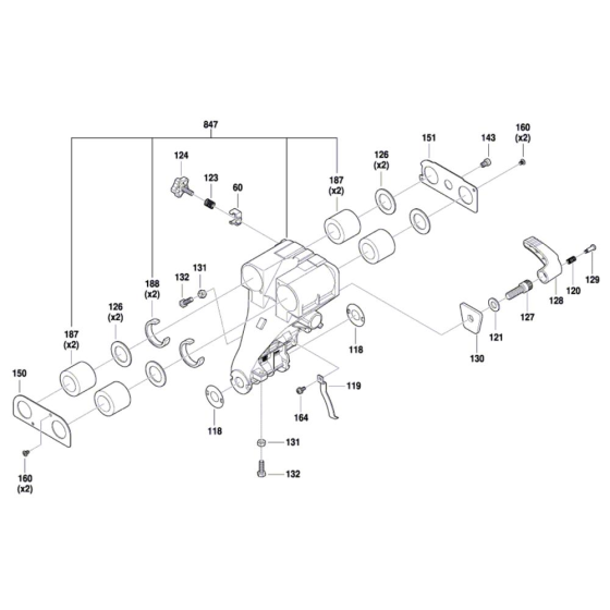 Compound Mitre Saw Assembly for Bosch GCM 18V-216 - Diagram 3