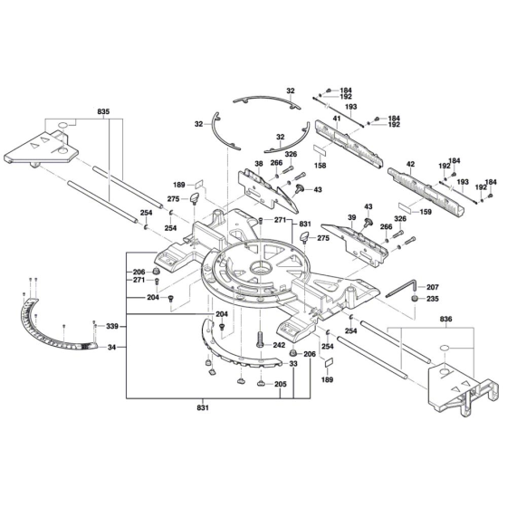 Compound Mitre Saw Assembly for Bosch GCM 350-254 - Diagram 1