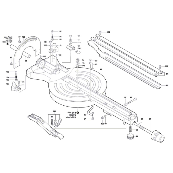 Slide Mitre Saw Assembly for Bosch GCM 8 SDE - Diagram 3