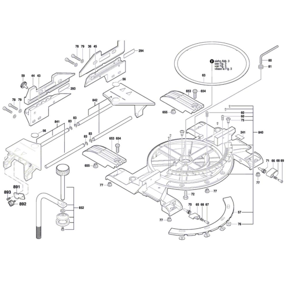 Slide Mitre Saw Assembly for Bosch GCM 8 SDE - Diagram 4