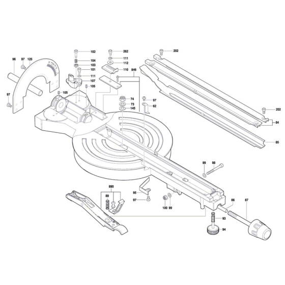 Slide Mitre Saw Assembly for Bosch GCM 8 SJL - Diagram 3