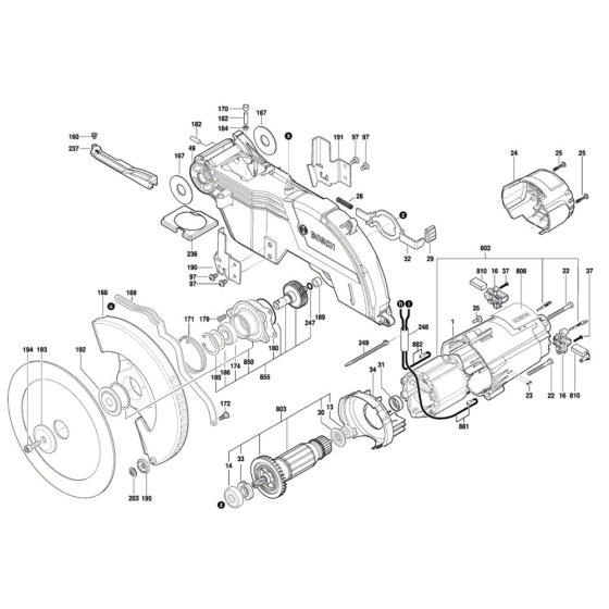 Slide Mitre Saw Assembly for Bosch GCM 800 SJ - Diagram 1