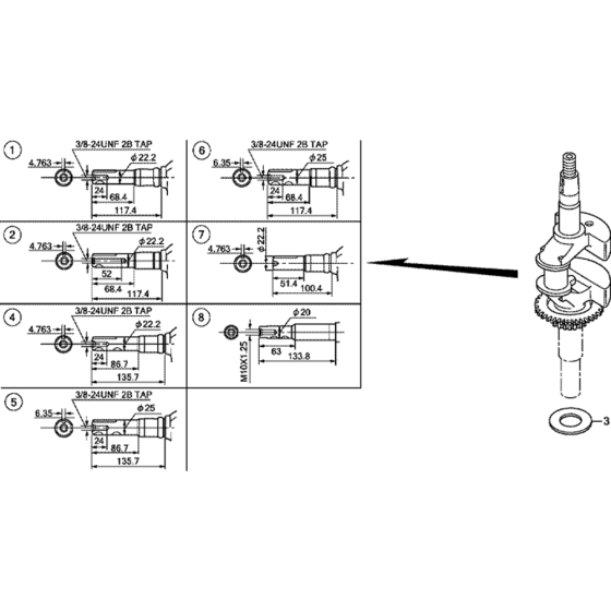 Crankshaft Assembly for Honda GCV135 (GJAF) Engines