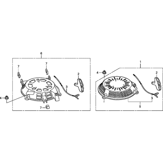 Recoil Starter Assembly for Honda GCV135 (GJAF) Engines