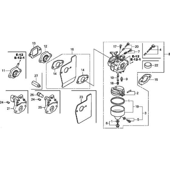 Carburetor Assembly for Honda GCV135 (GJAF) Engines