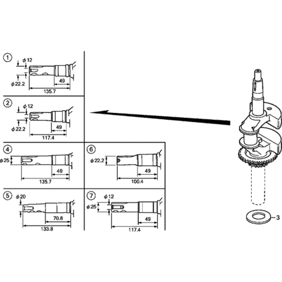 Crankshaft Assembly for Honda GCV190A (GJAAA) Engines