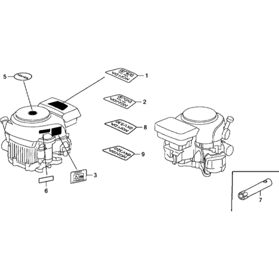 Label for Honda GCV520 (GJAKM) Engines