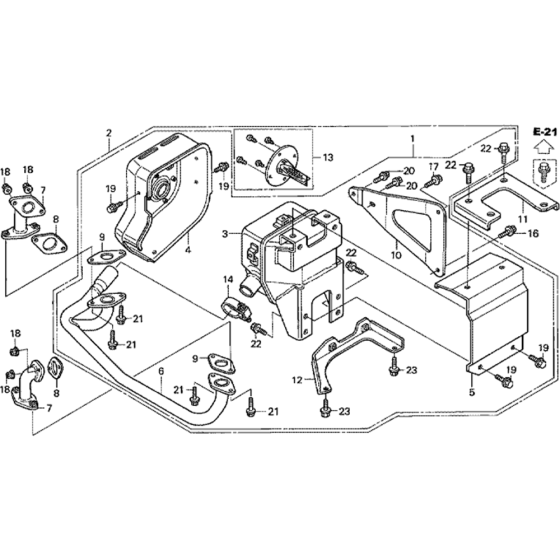 Muffler Assembly for Honda GCV520 (GJAKM) Engines