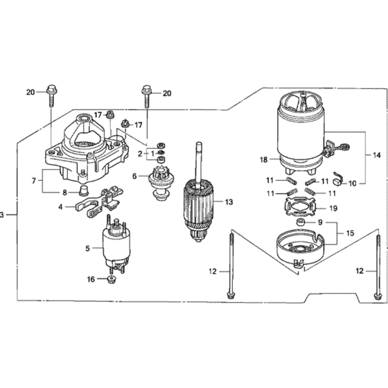 Starter Motor Assembly for Honda GCV520 (GJAKM) Engines