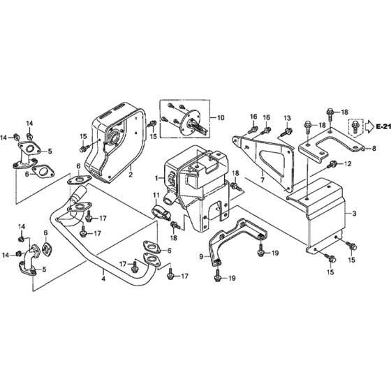 Muffler Assembly for Honda GCV520U (GJABK) Engines