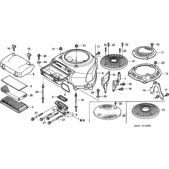 Fan Cover Assembly for Honda GCV530 (GJAMM) Engine