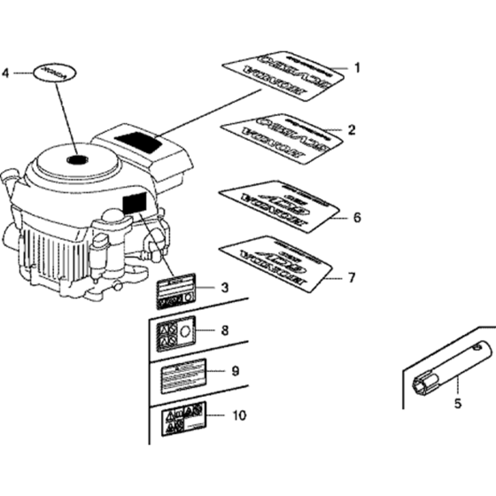 Label/ Tool Assembly for Honda GCV530U (GJADK) Engine