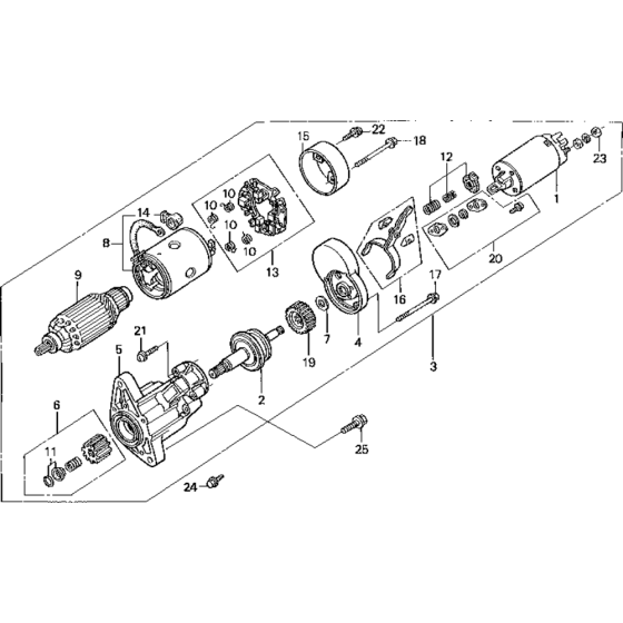 Starter Motor Assembly for Honda GD1100 (GRA) Engines