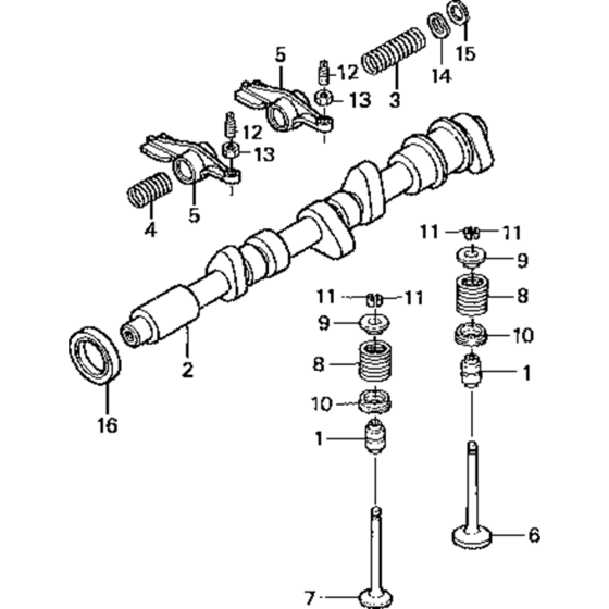 Camshaft / Valve Assembly for Honda GD1100 (GRA) Engines