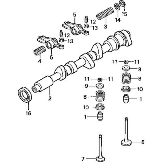 Camshaft / Valve Assembly for Honda GD1250 (GRB) Engines