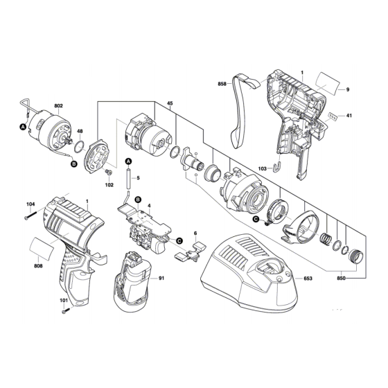 Cordless Impact Driver Assembly for Bosch GDR 12V-105