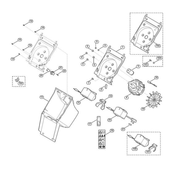 Housing, Electric Motor Assembly for Stihl/ Viking GE 105.1 Electric Shredders