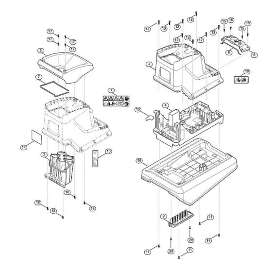 Chute, Housing Assembly  for Stihl/ Viking GE 135.0 L Electric Shredders