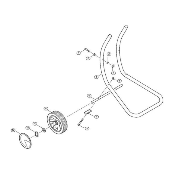 Wheel Carrier Assembly  for Stihl/ Viking GE 150 Electric Shredders