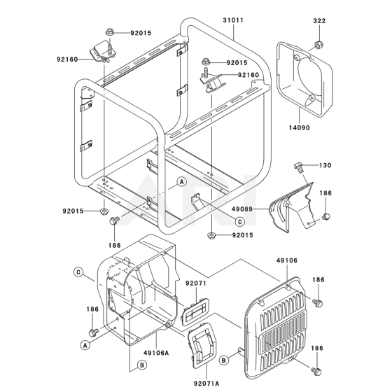 Frame for Kawasaki GE2200A Generator