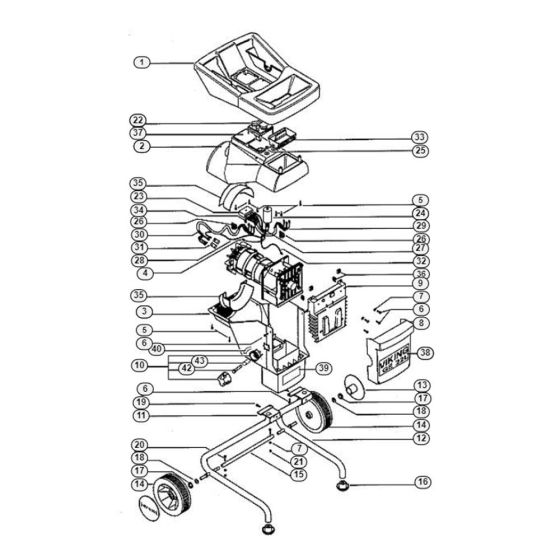 Basic Unit Assembly for Stihl/ Viking GE 25 L Electric Shredders