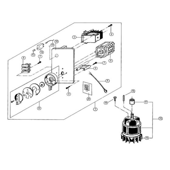 Motor, Switch Assembly for Stihl/ Viking GE 320 Electric Shredders