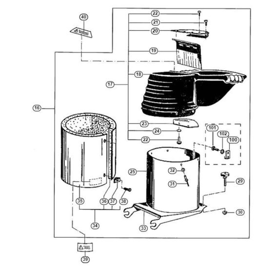 Feed Chute GE320, GE330 Assembly  for Stihl/ Viking GE 320 Electric Shredders