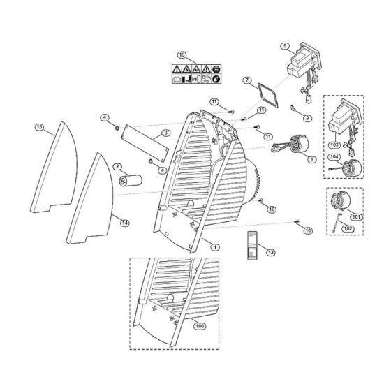 Housing, Switch Assembly for Stihl/ Viking GE 35.1 L Electric Shredders