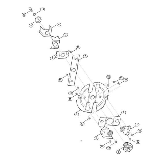 Blade Set Assembly  for Stihl/ Viking GE 355 Electric Shredders