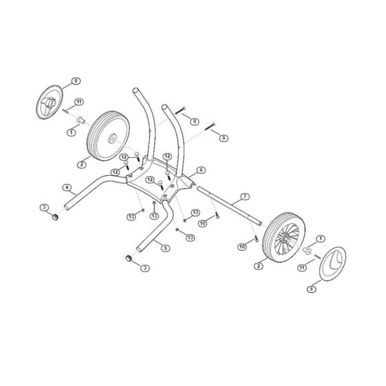 Wheel Carrier Assembly  for Stihl/ Viking GE 375 Electric Shredders