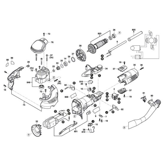 Random orbital sander Assembly for Bosch GET 55-125 Diagram 1