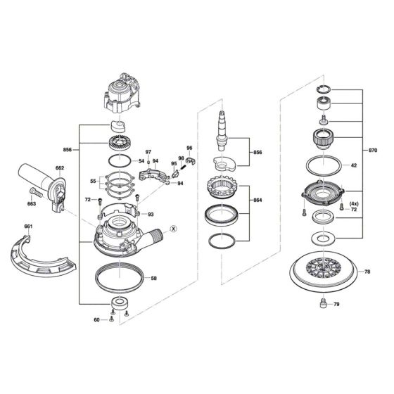 Random orbital sander Assembly for Bosch GET 75-150 Diagram 2