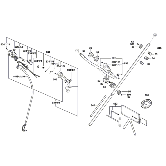 Cordless Brushcutter Assembly-1 for Bosch GFR 42