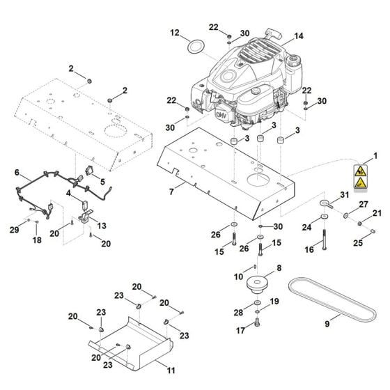 Engine, drive for Stihl GH 370.1 S Shredder