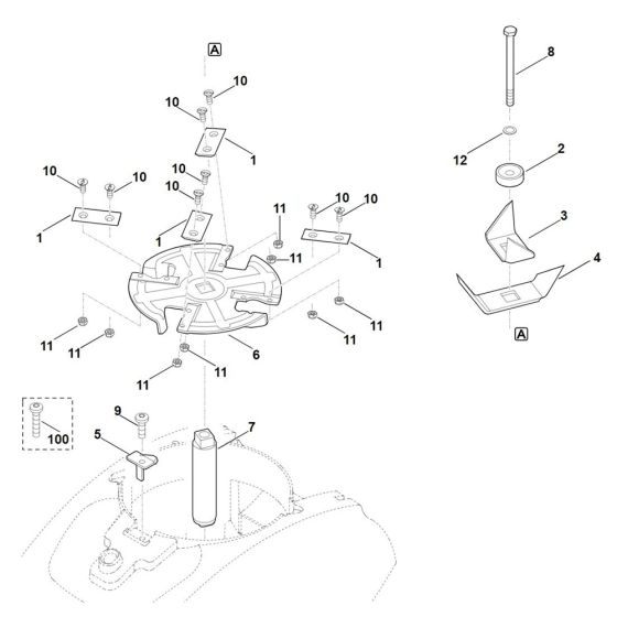 Blade set (shredding) for Stihl GH 460.0 Shredder