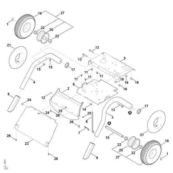 Chassis for Stihl GH 460.1 C Shredder