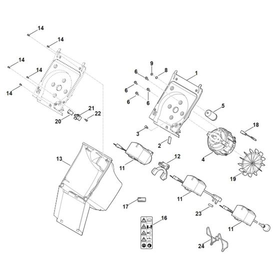 Housing, Electric motor for Stihl GHE 105.0 Shredder