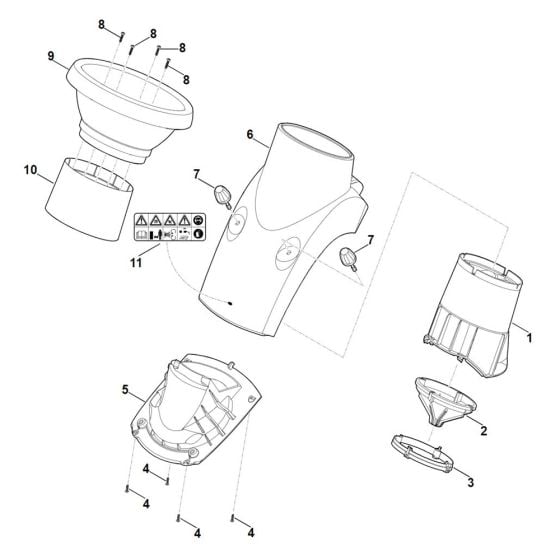 Funnel for Stihl GHE 150.0 Shredder