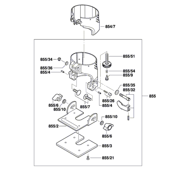 Palm Router Assembly-1 for Bosch GKF 600