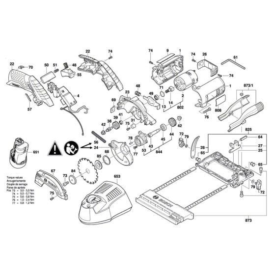 Cordless Circular Saw Assembly for Bosch GKS 12V-26