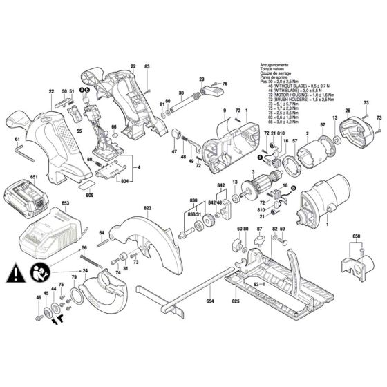 Cordless Circular Saw Assembly for Bosch GKS 18V-LI