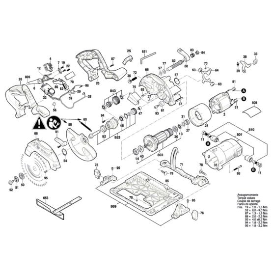 Circular hand saw Assembly for Bosch GKS 55+ GCE