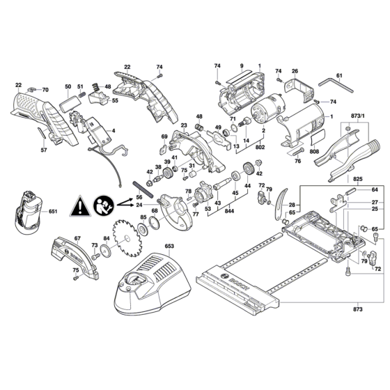 Cordless Circular Saw Assembly for Bosch GKS 12V-26