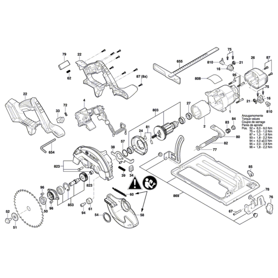 Cordless Circular Saw Assembly for Bosch GKS 18V-57