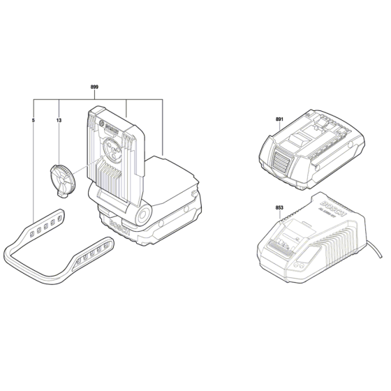 Cordless Torch Assembly for Bosch GLI VariLED