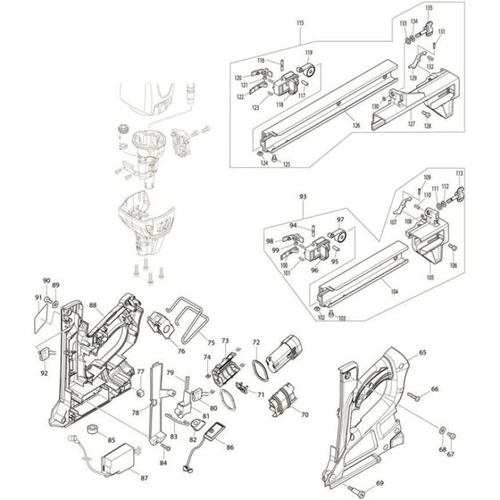 Main Assembly Part 2 for Makita GN420CSE Pin Nail Guns
